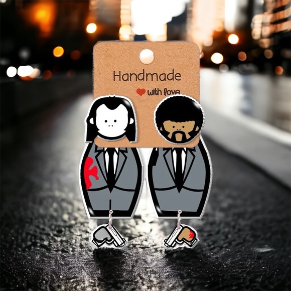 New Pulp Fiction earrings - Picture 1 of 1